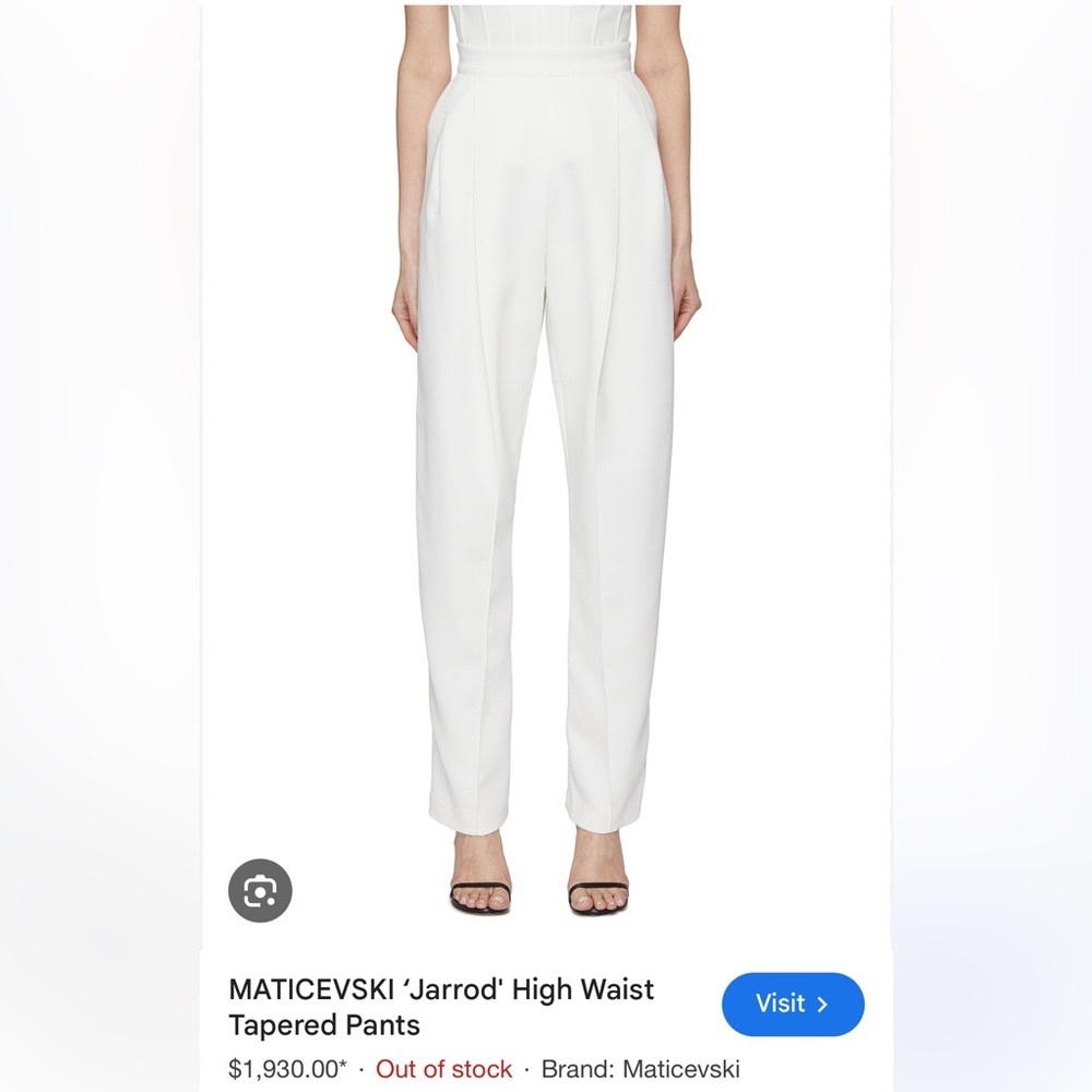 Maticevski NWT Jarrod Pants White Size 8 bought at Moda Operandi